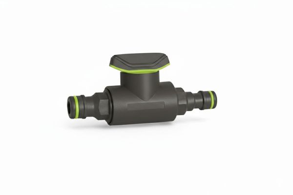 Двосторонній зʼєднувач із запорним краном   AB 1021