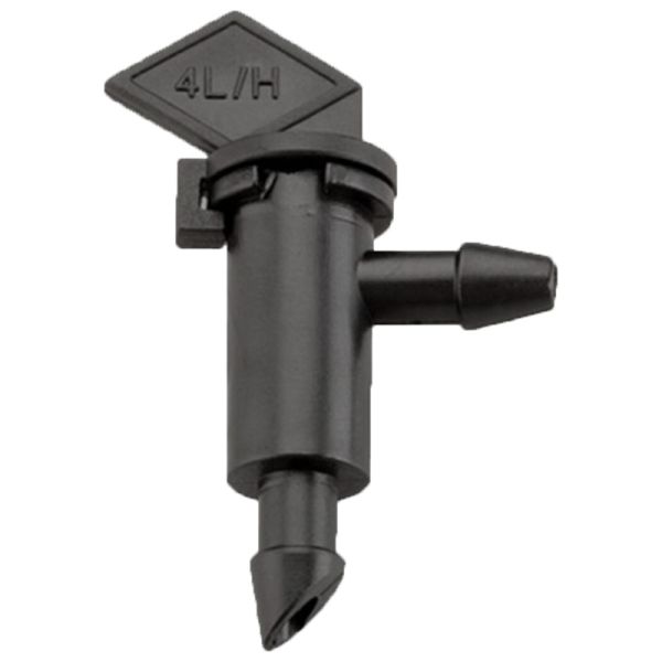 AD 2203 Крапельниця прапор 1/4", чорний колір, витрата 4л/г, робочий тиск 1 бар AD 2203 Крапельниця прапор 1/4", чорний колір, витрата 4л/г, робочий тиск 1 бар