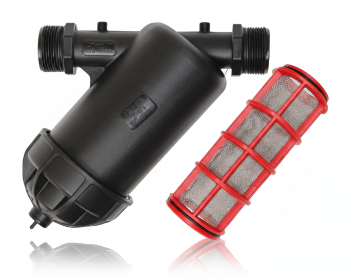 Фільтр сітчатий із зовнішнім різьбленням 1 1/4", пропускна спроможність фильтра 15 м³/г,  ступінь  очищення фильтра 120 мкм. AD 6310 1 1/4"