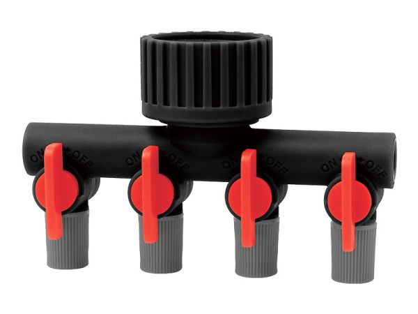 Планка-адаптер з 4-ма запорними кранами для мікротрубки діаметром 4,5 мм AM 3124