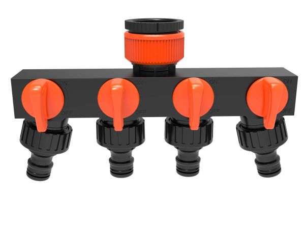 Планка-адаптер распределительная с 4-мя запорными кранами AP 1024