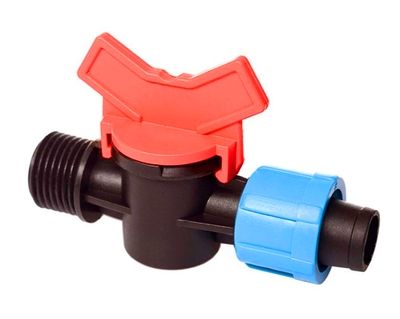 Кран із зовнішнім різьбленням для крапельної стрічки Dn17*1/2" AD 6205